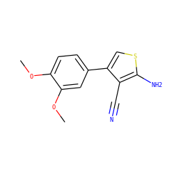 COc1ccc(-c2csc(N)c2C#N)cc1OC ZINC000002584880