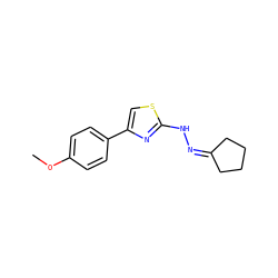 COc1ccc(-c2csc(NN=C3CCCC3)n2)cc1 ZINC000028951696