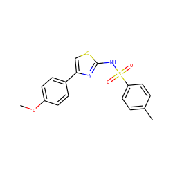 COc1ccc(-c2csc(NS(=O)(=O)c3ccc(C)cc3)n2)cc1 ZINC000003285122
