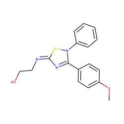 COc1ccc(-c2n/c(=N\CCO)sn2-c2ccccc2)cc1 ZINC000101506398
