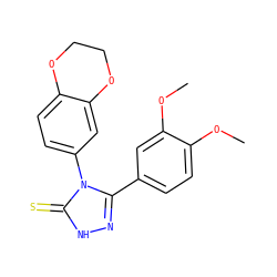 COc1ccc(-c2n[nH]c(=S)n2-c2ccc3c(c2)OCCO3)cc1OC ZINC000005796240