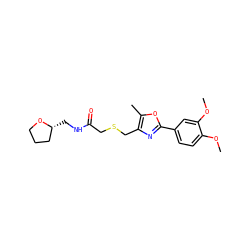 COc1ccc(-c2nc(CSCC(=O)NC[C@@H]3CCCO3)c(C)o2)cc1OC ZINC000004100946