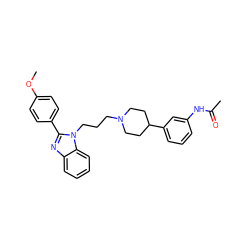COc1ccc(-c2nc3ccccc3n2CCCN2CCC(c3cccc(NC(C)=O)c3)CC2)cc1 ZINC000071319246