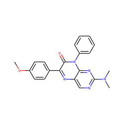 COc1ccc(-c2nc3cnc(N(C)C)nc3n(-c3ccccc3)c2=O)cc1 ZINC000004238738