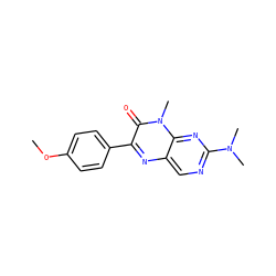 COc1ccc(-c2nc3cnc(N(C)C)nc3n(C)c2=O)cc1 ZINC000004239140