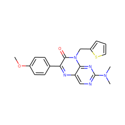 COc1ccc(-c2nc3cnc(N(C)C)nc3n(Cc3cccs3)c2=O)cc1 ZINC000004238990