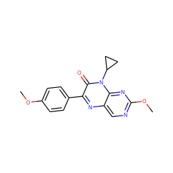 COc1ccc(-c2nc3cnc(OC)nc3n(C3CC3)c2=O)cc1 ZINC000004238544