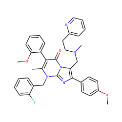 COc1ccc(-c2nc3n(Cc4ccccc4F)c(C)c(-c4ccccc4OC)c(=O)n3c2CN(C)CCc2ccccn2)cc1 ZINC000026287145
