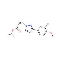 COc1ccc(-c2ncn(/C=C\C(=O)OC(C)C)n2)cc1Cl ZINC000115888592