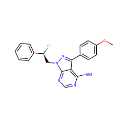 COc1ccc(-c2nn(C[C@H](Cl)c3ccccc3)c3ncnc(N)c23)cc1 ZINC000473135969