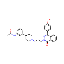 COc1ccc(-c2nn(CCCN3CCC(c4cccc(NC(C)=O)c4)CC3)c(=O)c3ccccc23)cc1 ZINC000073220917
