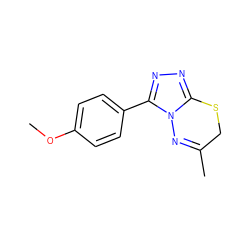 COc1ccc(-c2nnc3n2N=C(C)CS3)cc1 ZINC000000523593