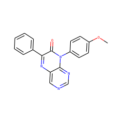 COc1ccc(-n2c(=O)c(-c3ccccc3)nc3cncnc32)cc1 ZINC000004238652