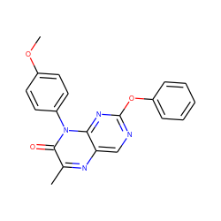 COc1ccc(-n2c(=O)c(C)nc3cnc(Oc4ccccc4)nc32)cc1 ZINC000004238303
