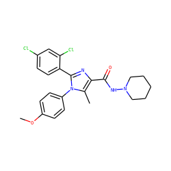 COc1ccc(-n2c(-c3ccc(Cl)cc3Cl)nc(C(=O)NN3CCCCC3)c2C)cc1 ZINC000013611861