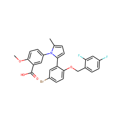 COc1ccc(-n2c(C)ccc2-c2cc(Br)ccc2OCc2ccc(F)cc2F)cc1C(=O)O ZINC000028707675