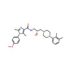 COc1ccc(-n2c(C)nc(C(=O)NC[C@@H](O)CN3CCN(c4cccc(C)c4C)CC3)c2C)cc1 ZINC000072105997