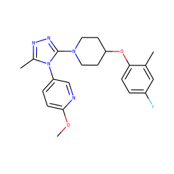 COc1ccc(-n2c(C)nnc2N2CCC(Oc3ccc(F)cc3C)CC2)cn1 ZINC000045347673