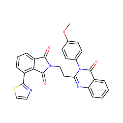 COc1ccc(-n2c(CCN3C(=O)c4cccc(-c5nccs5)c4C3=O)nc3ccccc3c2=O)cc1 ZINC000473167041