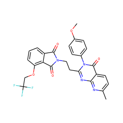 COc1ccc(-n2c(CCN3C(=O)c4cccc(OCC(F)(F)F)c4C3=O)nc3nc(C)ccc3c2=O)cc1 ZINC000113770714
