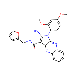 COc1ccc(-n2c(N)c(C(=O)NCc3ccco3)c3nc4ccccc4nc32)c(OC)c1 ZINC000002412396