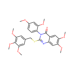 COc1ccc(-n2c(SCc3cc(OC)c(OC)c(OC)c3)nc3cc(OC)c(OC)cc3c2=O)c(OC)c1 ZINC001772655669