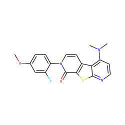 COc1ccc(-n2ccc3c(sc4nccc(N(C)C)c43)c2=O)c(F)c1 ZINC000035285137