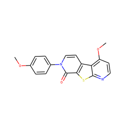 COc1ccc(-n2ccc3c(sc4nccc(OC)c43)c2=O)cc1 ZINC000035283147