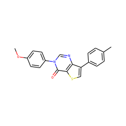 COc1ccc(-n2cnc3c(-c4ccc(C)cc4)csc3c2=O)cc1 ZINC000218442469