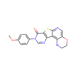 COc1ccc(-n2cnc3c(sc4ncc5c(c43)NCCO5)c2=O)cc1 ZINC000028827158