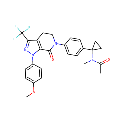 COc1ccc(-n2nc(C(F)(F)F)c3c2C(=O)N(c2ccc(C4(N(C)C(C)=O)CC4)cc2)CC3)cc1 ZINC000040393335