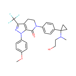 COc1ccc(-n2nc(C(F)(F)F)c3c2C(=O)N(c2ccc(C4(N(C)CCO)CC4)cc2)CC3)cc1 ZINC000040394962