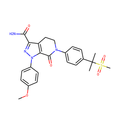 COc1ccc(-n2nc(C(N)=O)c3c2C(=O)N(c2ccc(C(C)(C)S(C)(=O)=O)cc2)CC3)cc1 ZINC000043206820