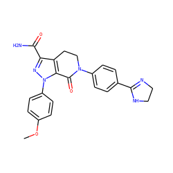 COc1ccc(-n2nc(C(N)=O)c3c2C(=O)N(c2ccc(C4=NCCN4)cc2)CC3)cc1 ZINC001772657476