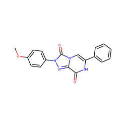 COc1ccc(-n2nc3c(=O)[nH]c(-c4ccccc4)cn3c2=O)cc1 ZINC001772607837
