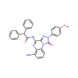 COc1ccc(-n2nc3c(NC(=O)C(c4ccccc4)c4ccccc4)nc4c(N)cccc4n3c2=O)cc1 ZINC000034800779