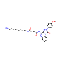 COc1ccc(-n2nc3c(NC(=O)CCC(=O)NCCCCCCCCN)nc4ccccc4n3c2=O)cc1 ZINC000084634588
