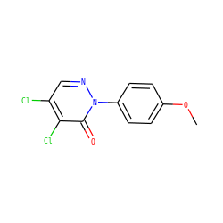 COc1ccc(-n2ncc(Cl)c(Cl)c2=O)cc1 ZINC000003104671