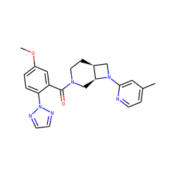 COc1ccc(-n2nccn2)c(C(=O)N2CC[C@H]3CN(c4cc(C)ccn4)[C@H]3C2)c1 ZINC000116827754