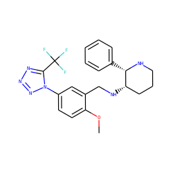 COc1ccc(-n2nnnc2C(F)(F)F)cc1CN[C@H]1CCCN[C@H]1c1ccccc1 ZINC000022445948
