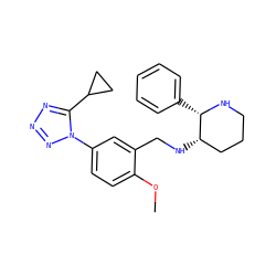 COc1ccc(-n2nnnc2C2CC2)cc1CN[C@H]1CCCN[C@H]1c1ccccc1 ZINC000025975234