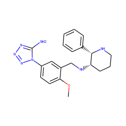 COc1ccc(-n2nnnc2N)cc1CN[C@H]1CCCN[C@H]1c1ccccc1 ZINC000025972559