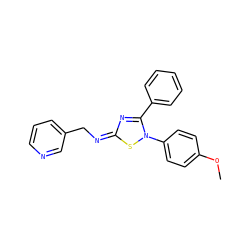 COc1ccc(-n2s/c(=N/Cc3cccnc3)nc2-c2ccccc2)cc1 ZINC000101506418