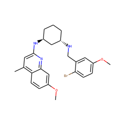 COc1ccc(Br)c(CN[C@H]2CCC[C@H](Nc3cc(C)c4ccc(OC)cc4n3)C2)c1 ZINC000028951093