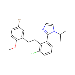 COc1ccc(Br)cc1CCc1c(Cl)cccc1-c1nccn1C(C)C ZINC000027201463