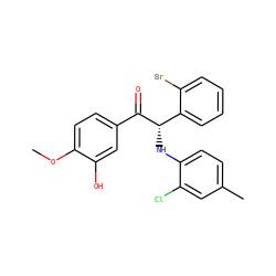 COc1ccc(C(=O)[C@@H](Nc2ccc(C)cc2Cl)c2ccccc2Br)cc1O ZINC000026486951