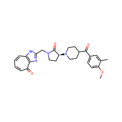 COc1ccc(C(=O)C2CCN([C@H]3CCN(Cc4nc5c(=O)ccccc5[nH]4)C3=O)CC2)cc1C ZINC000218091173