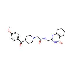 COc1ccc(C(=O)C2CCN(CC(=O)NCc3nc4c(c(=O)[nH]3)CCCC4)CC2)cc1 ZINC000208814839