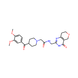 COc1ccc(C(=O)C2CCN(CC(=O)NCc3nc4c(c(=O)[nH]3)COCC4)CC2)cc1OC ZINC000208826072