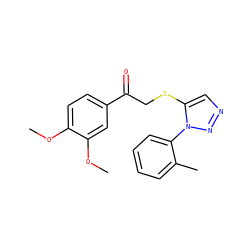 COc1ccc(C(=O)CSc2cnnn2-c2ccccc2C)cc1OC ZINC000049034474